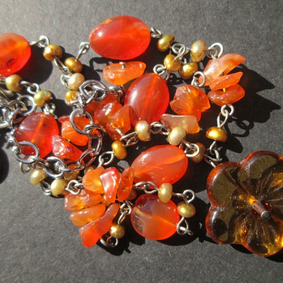 🌼🧡❤️ COUSIN CLAUDINE Carnelian Agate Necklace - Picture 13 of 16